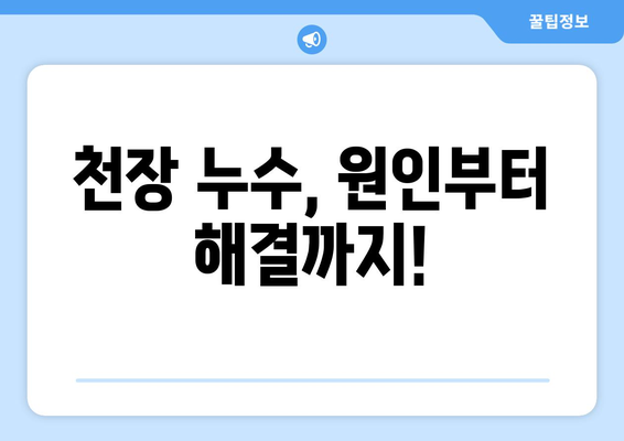 옥상과 천장 누수, 이제 걱정하지 마세요! 완벽 방수 처리 가이드 | 누수 해결, 방수 공사, 안전한 집