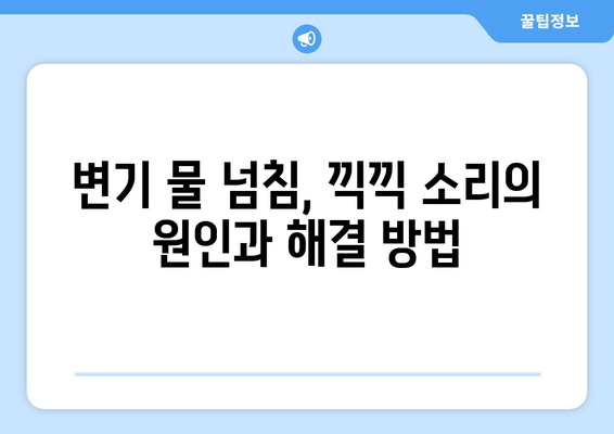 부산 변기 물 안 참 넘침 & 끽끽 소리 해결| 변기 수리 전문가의 해결 솔루션 | 부산 변기 고장, 변기 수리, 누수, 막힘 해결