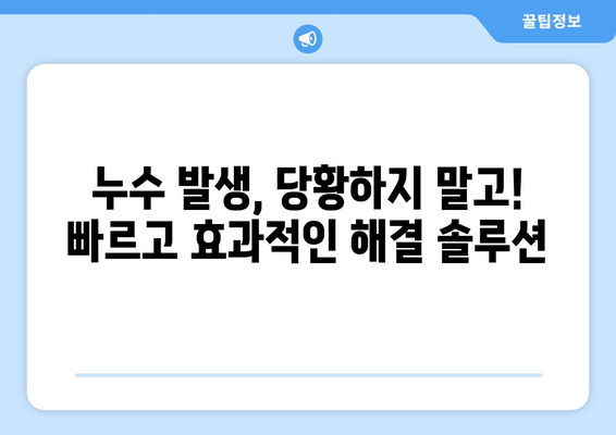 비바람 주의보, 누수 걱정은 이제 그만!｜누수 발생 시 빠르고 효과적인 해결 솔루션 5가지