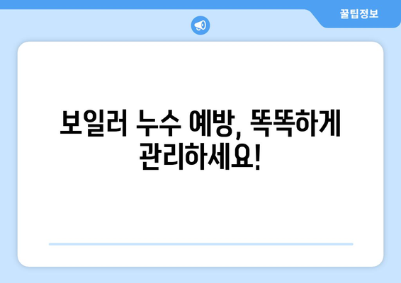 보일러 누수, 내 손으로 해결 가능할까? | 보일러 누수 원인, 해결 방법, DIY 수리 가이드