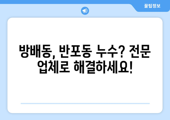 서울 방배동, 반포동 수도 배관 누수 공사| 전문 업체 추천 & 가격 비교 | 누수, 배관, 수리, 견적, 비용