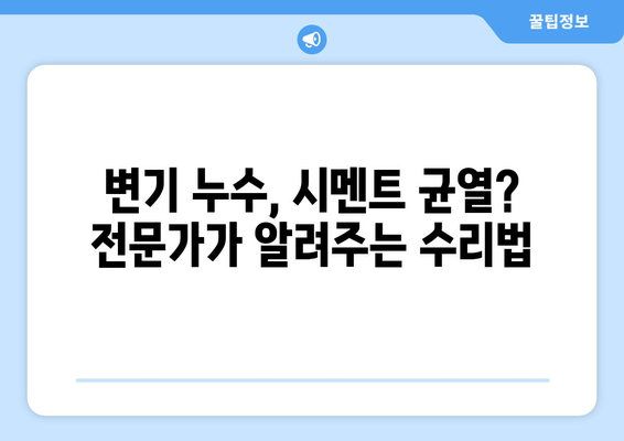 변기 누수로 인한 시멘트 균열, 해결 방법 총정리 | 변기 수리, 누수 해결, 시멘트 보수