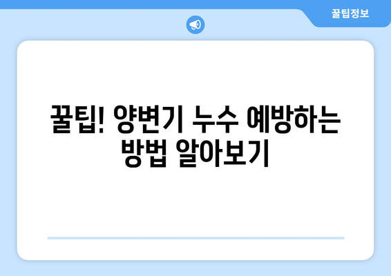 후궁 양변기 누수 해결 및 시공 가이드| 원인 분석부터 완벽 해결까지 | 양변기 누수, 수리, 시공, DIY, 팁