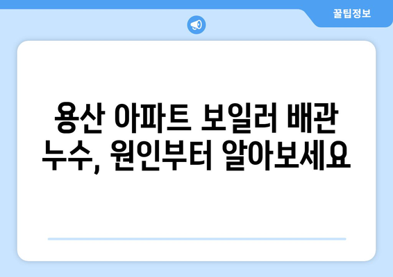 용산 아파트 보일러 배관 누수, 탐지부터 보수까지 완벽 해결 | 누수 원인, 탐지 방법, 보수 비용, 추천 업체