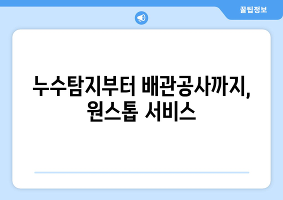 충남전역 누수 걱정 끝! 안심 시공, 제일 누수 탐지가 책임집니다 | 누수탐지, 배관공사, 누수 해결