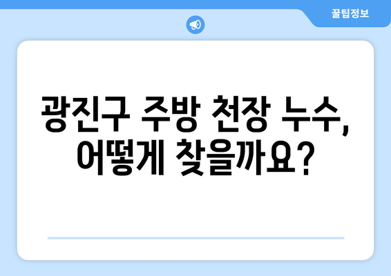 광진구 주방 천장 미세 누수, 이렇게 해결하세요! | 누수 원인, 해결 방법, 전문 업체 추천