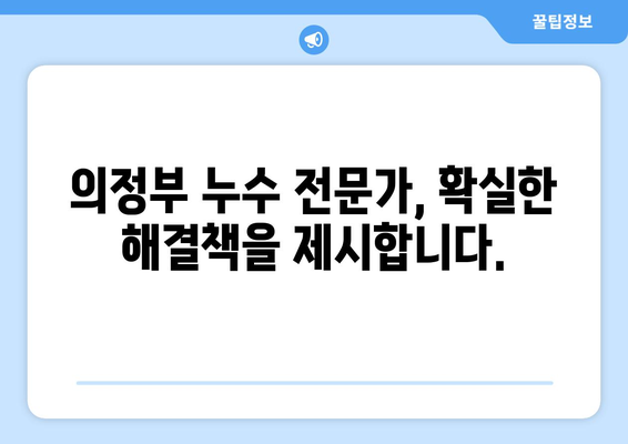 의정부 보일러 누수, 더 이상 걱정하지 마세요! | 의정부 누수탐지 전문가, 확실한 해결, 무료 상담