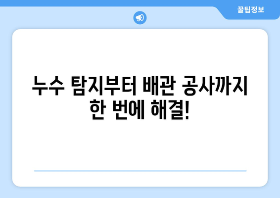 상수도, 소방 배관 누수 탐지 전문| 빠르고 정확한 해결책 | 누수탐지, 배관공사, 누수 진단