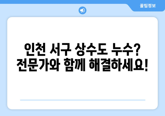 인천 서구 상수도 배관 누수 잡는 최고의 방법| 누수탐지 전문가와 해결하세요 | 누수 문제, 누수 탐지, 배관 수리, 인천 서구