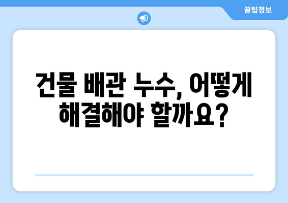 변기 바닥 물 누출 해결| 건물 배관 누수 문제 완벽 가이드 | 누수 원인, 해결 방법, 비용, 주의 사항