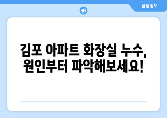 김포 아파트 화장실 누수, 이제 걱정 끝! 효과적인 해결 방법 5가지 | 누수 원인, 해결 팁, 전문가 추천