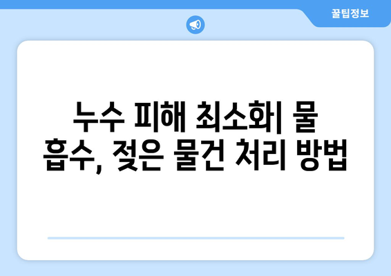 집에서 누수 발생 시, 당황하지 말고! 즉각적인 대처 방법 5가지 | 누수, 물샘, 응급처치, 수리