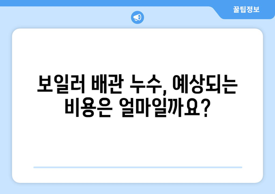 용산 아파트 보일러 배관 누수, 탐지부터 보수까지 완벽 해결 | 누수 원인, 탐지 방법, 보수 비용, 추천 업체