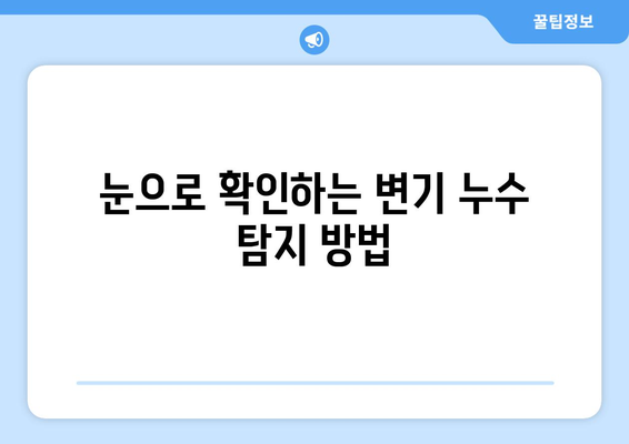 화장실 변기 누수 현장 탐지 꿀팁| 전문가가 알려주는 해결 방안 | 변기 누수, 원인 찾기, 수리 팁