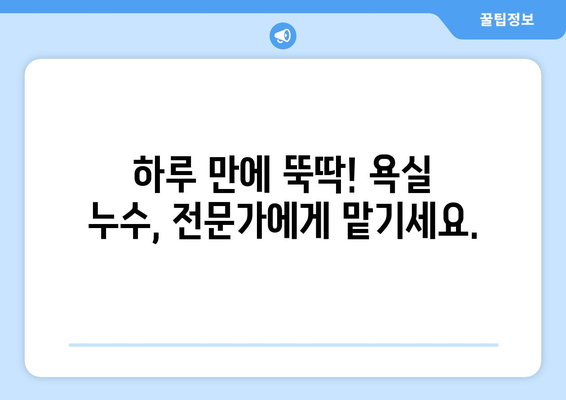 욕실 누수, 하루 만에 해결| 빠르고 정확한 누수 탐지 서비스로 문제 해결 | 누수 탐지, 누수 공사, 욕실 수리, 긴급 출장