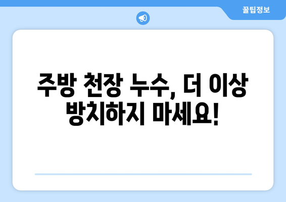 광진구 주방 천장 미세 누수, 효과적인 검출 & 해결 방법 | 누수 원인, 수리 비용, 전문업체 추천