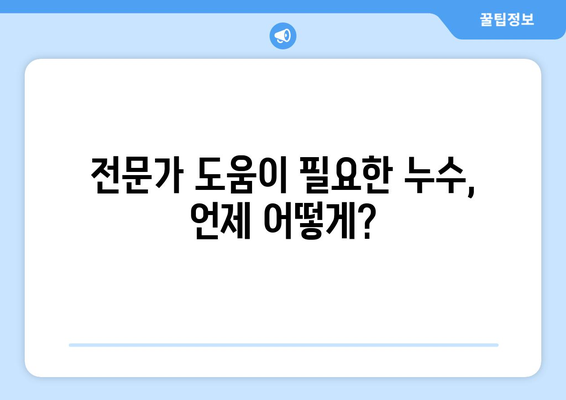 누수 발생했을 때, 당황하지 말고 즉시 확인하고 조치하세요! | 누수 원인, 대처 방법, 전문가 도움