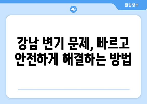 강남 막힌 변기, 역류 누수? 전문가에게 맡겨 해결하세요! | 변기 막힘, 역류, 누수, 뚫어뻥, 배관, 수리, 긴급 출장