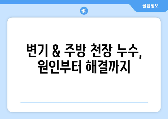 창원 상남동 누수 잡는 방법| 변기 & 주방 천장 누수 해결 가이드 | 누수탐지, 수리, 전문업체, 비용