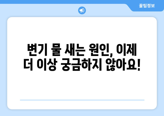 변기 물 새는 문제, 이제 걱정 끝! | 누수 원인 파악부터 해결 방법까지 완벽 가이드