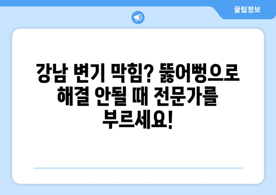 강남 막힌 변기, 역류 누수? 전문가에게 맡겨 해결하세요! | 변기 막힘, 역류, 누수, 뚫어뻥, 배관, 수리, 긴급 출장