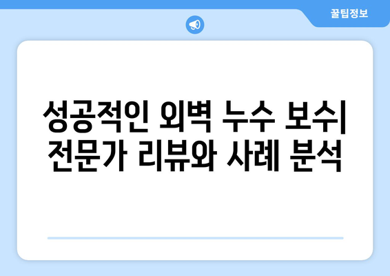 외벽 누수 해결, 고객 리뷰와 사례 연구로 효과적인 해결 방안 찾기 | 외벽 누수, 누수 원인, 보수 방법, 리뷰, 사례 연구