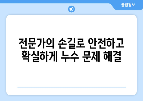 누수 응급 상황, 신뢰할 수 있는 전문 업체와 함께 해결하세요! | 누수, 응급, 전문 업체, 긴급 수리, 24시간 출동