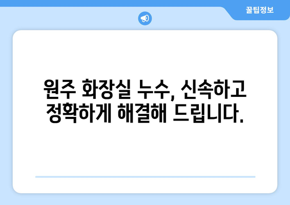 원주 화장실 천장 누수, 걱정 마세요! 욕조, 변기, 배관 누수 해결 솔루션 | 원주 누수 전문, 빠른 출장, 합리적인 비용