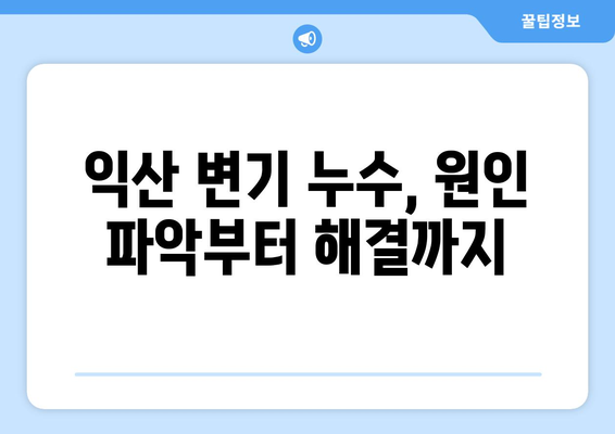 익산 변기 누수 잡는 방법| 누수 탐지부터 업체 해결까지 | 변기 누수, 익산 누수 전문 업체, 누수 해결 팁