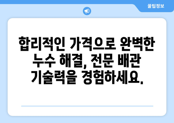 누수 걱정 끝! 1일 만에 해결하는 전문 배관 누수 탐지 & 교체 | 신속 복구, 24시간 상담, 합리적인 가격