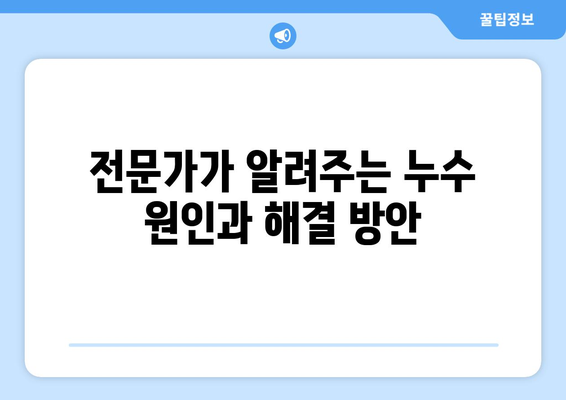 남동 아파트 누수 해결, 배관 수리 전문가의 조사 및 해결 솔루션 | 누수 진단, 배관 공사, 견적, A/S