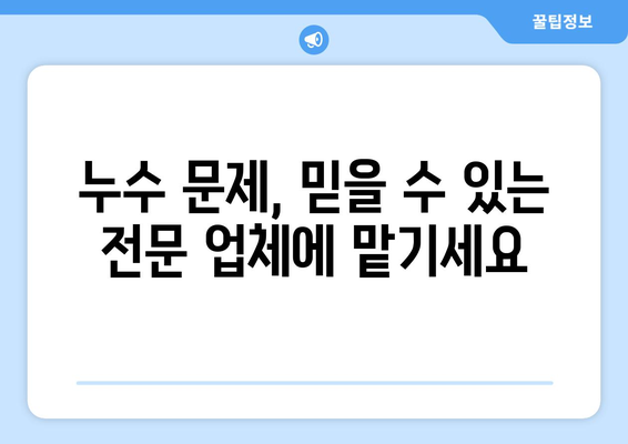 누수 응급 상황, 신뢰할 수 있는 전문 업체와 함께 해결하세요! | 누수, 응급, 전문 업체, 긴급 수리, 24시간 출동