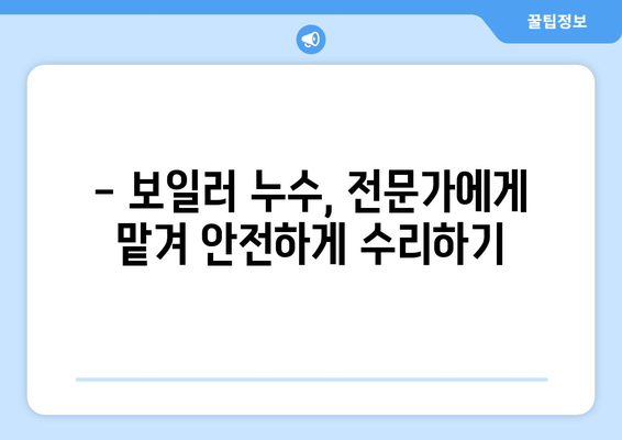 보일러 누수, 잡는 즉시 해결! 탐지부터 수리까지 완벽 가이드 | 보일러 누수 탐지, 보일러 누수 수리, 보일러 고장, 겨울철 보일러 관리