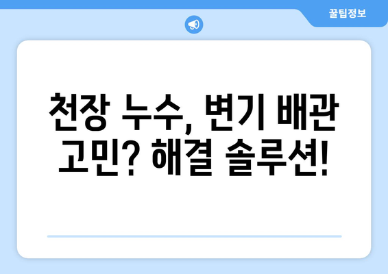 천장누수, 변기배관 수리, 시공 시설| 꼼꼼하게 알아보는 해결 가이드 | 누수 원인, 수리 방법, 시공 비용 비교