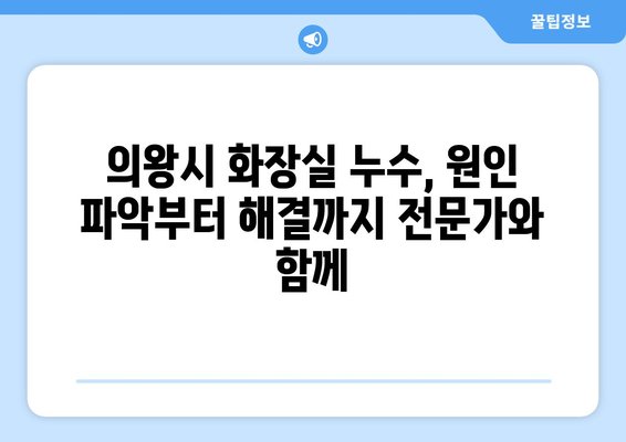 의왕시 화장실 바닥 누수 해결| 신고부터 수리까지 완벽 가이드 | 누수, 방수, 수리, 전문업체, 비용