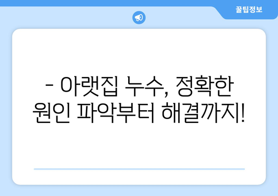 아랫집 화장실 배관 누수, 이젠 걱정하지 마세요! | 일산서구 누수탐지 전문가의 해결 솔루션